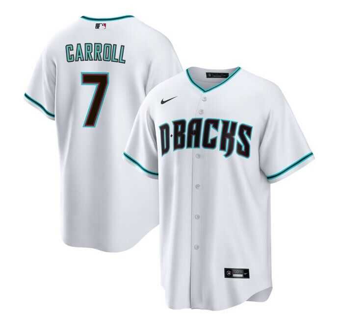 Men%27s Arizona Diamondbacks #7 Corbin Carroll White Cool Base Stitched Jerseys Dzhi->arizona diamondbacks->MLB Jersey